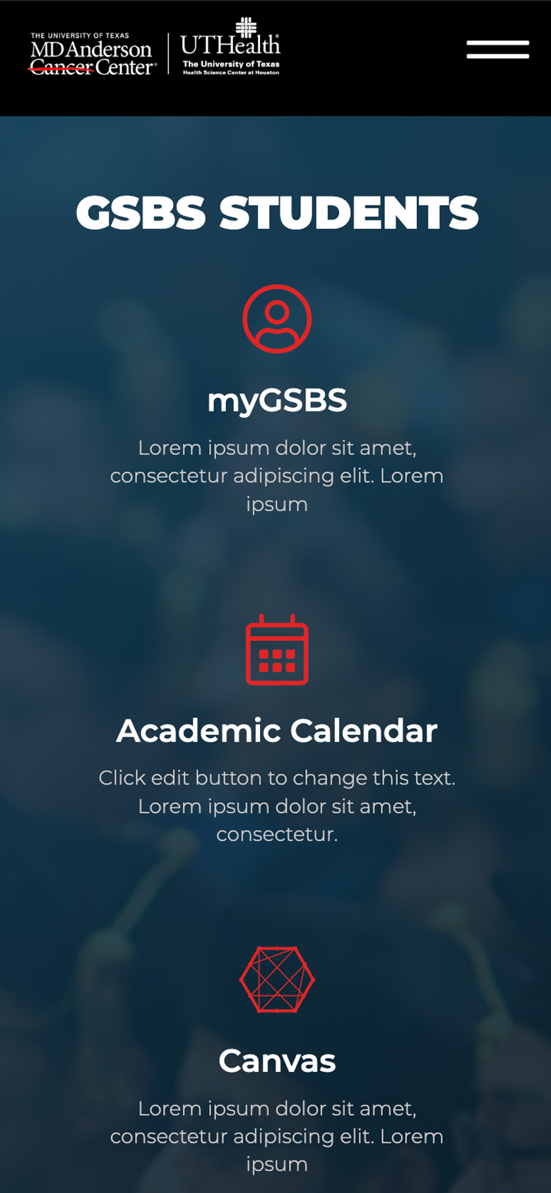MD Anderson, mobile site