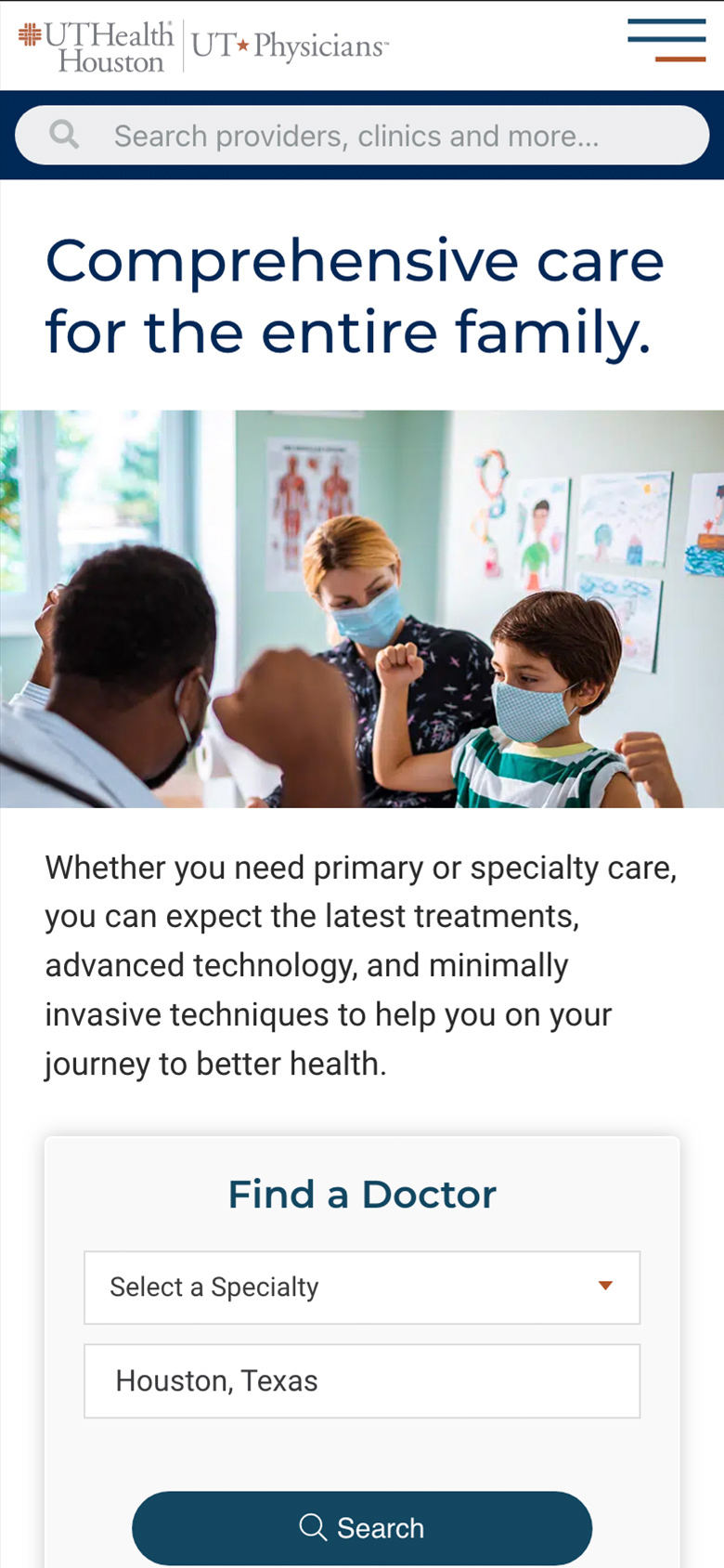 UT Physicians — mobile site