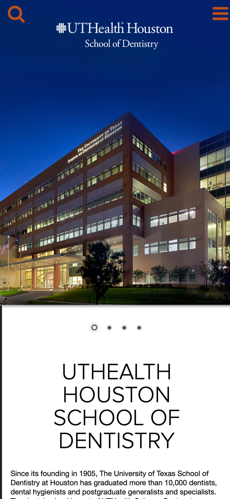 UT Health School of Dentistry — mobile site
