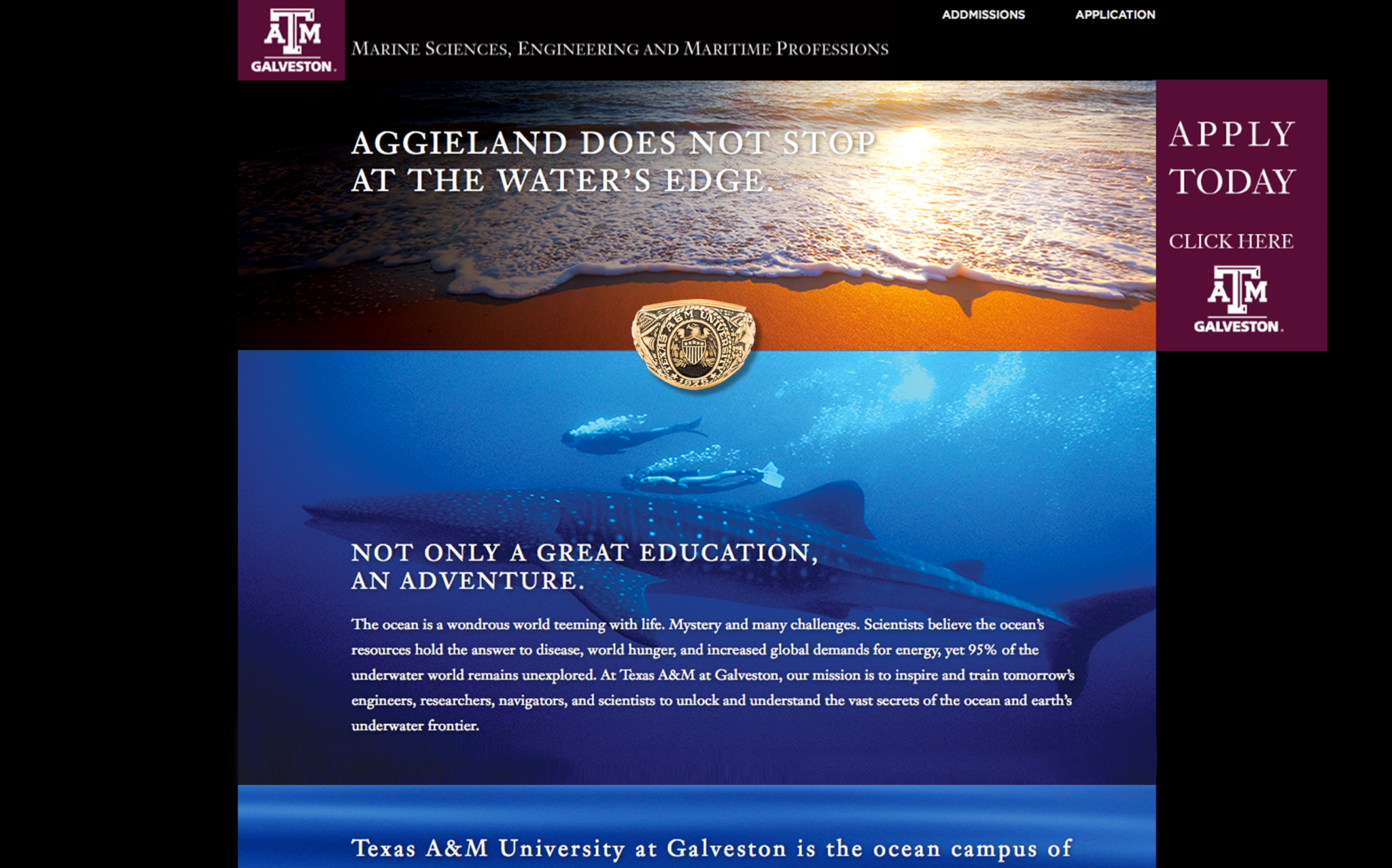 Texas A&M Galveston — desktop site