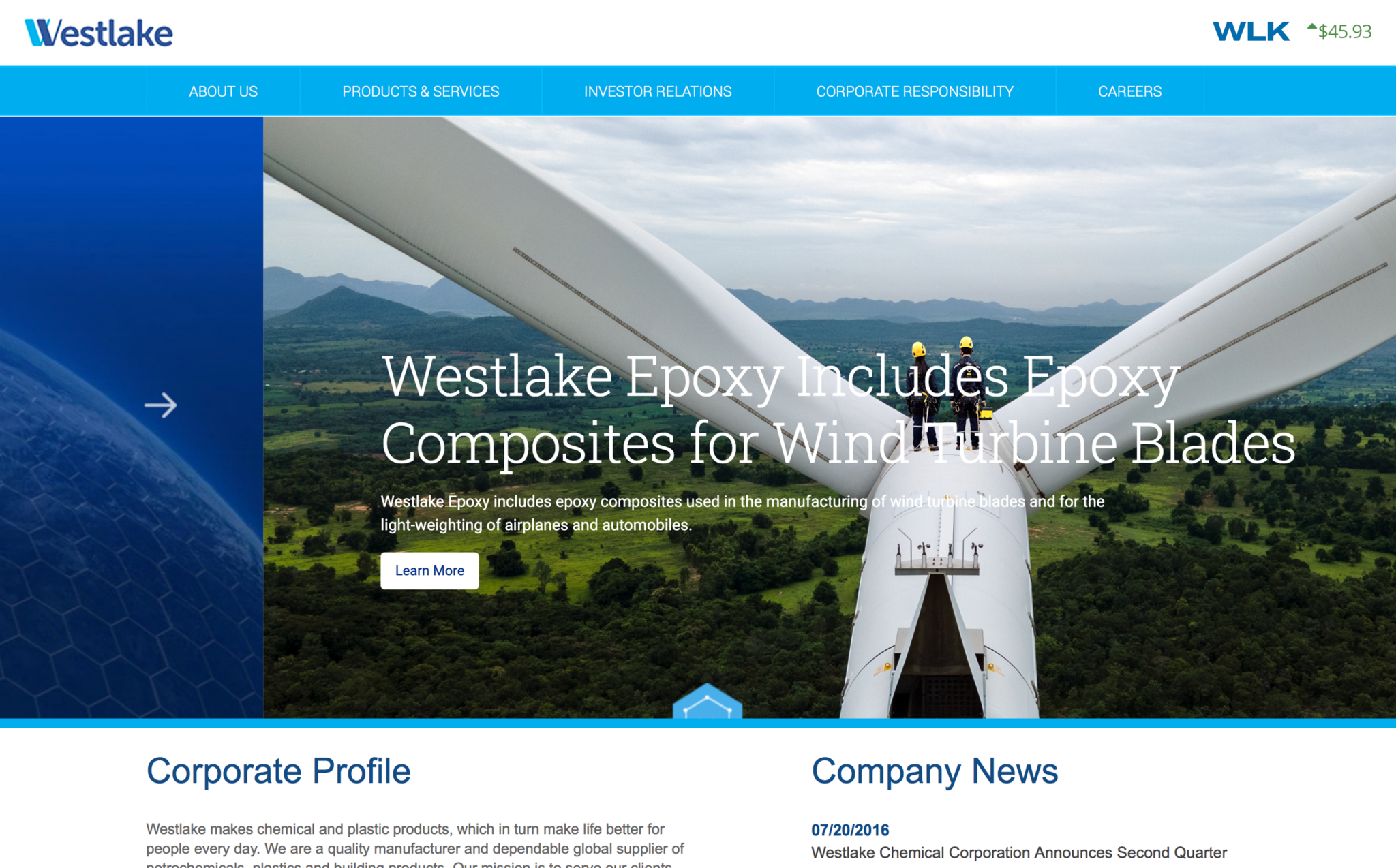 Westlake Chemical — desktop site