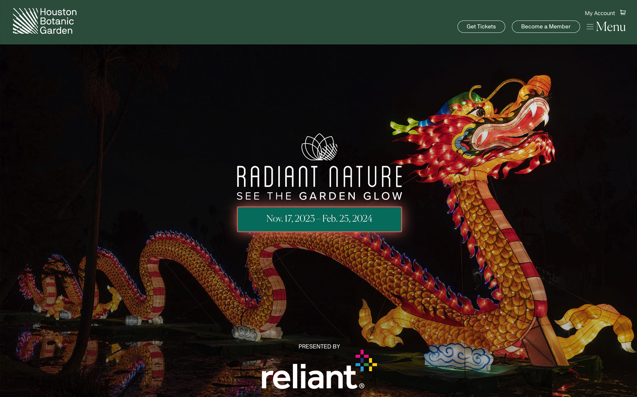 Houston Botanic Garden, desktop site