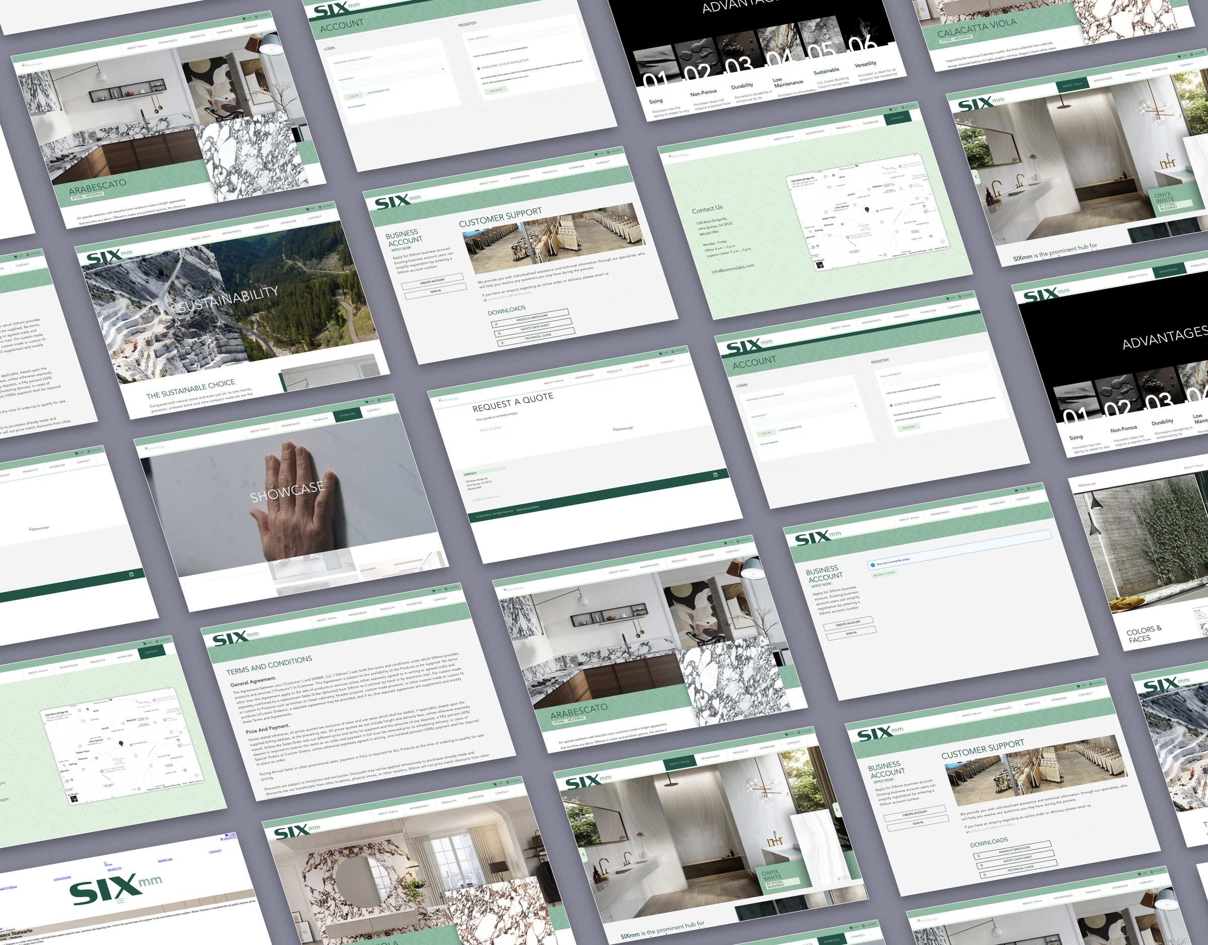 SIXmm website screens