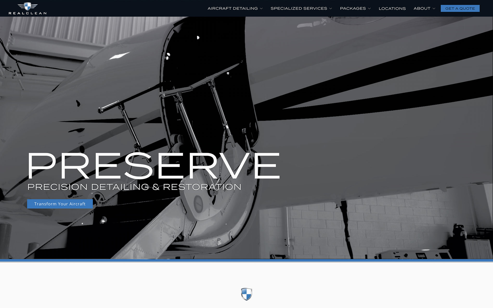 RealClean Aircraft, desktop site