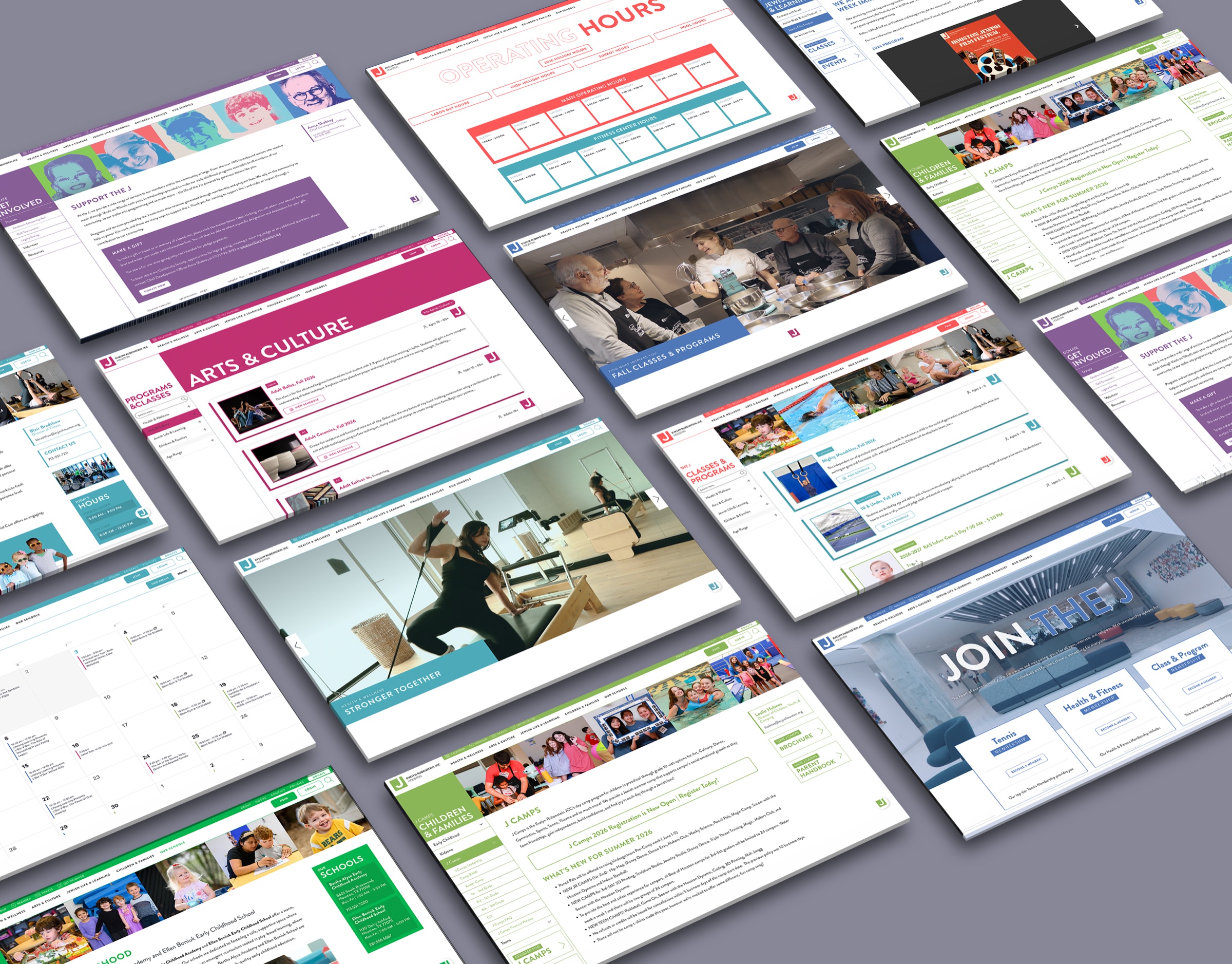 Evelyn Rubenstein JCC website screens