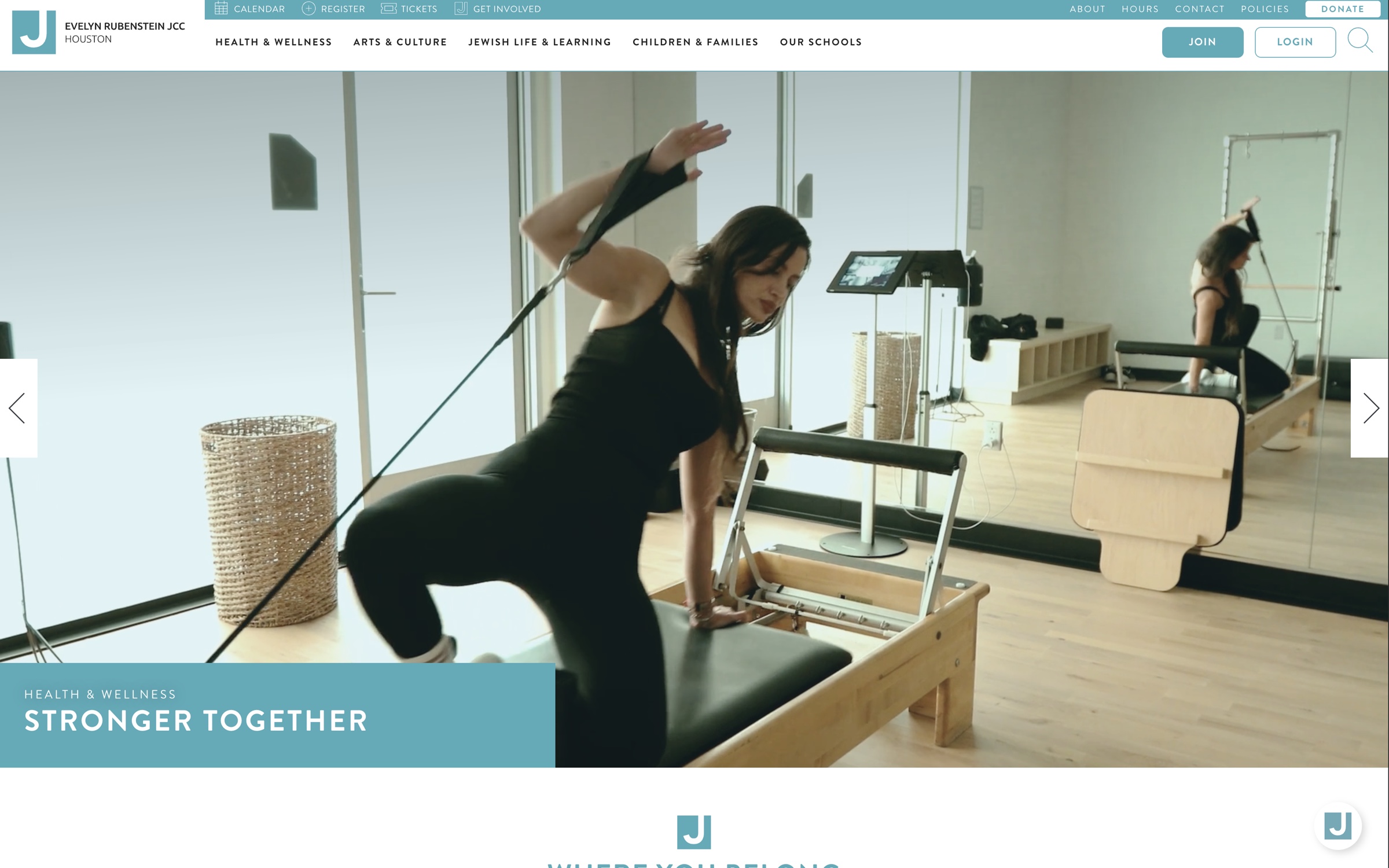 Evelyn Rubenstein JCC, desktop site